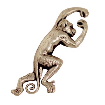 Pin's Singe en cuivre argenté ou doré, argent