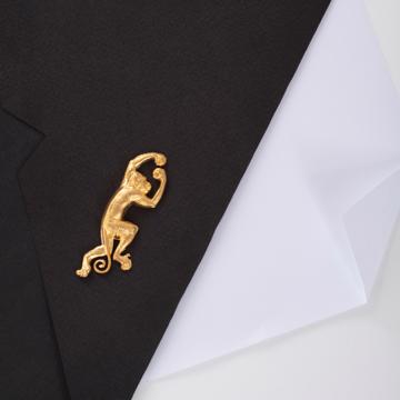 Pin's Singe en cuivre argenté ou doré, or mat [1]