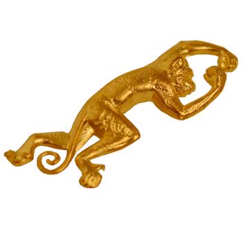 Pin's Singe en cuivre argenté ou doré, or mat [3]