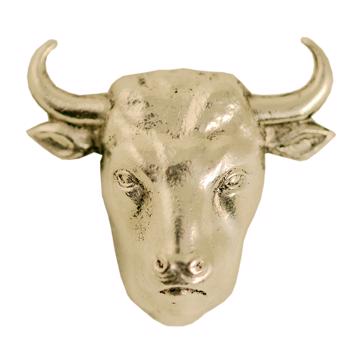 Pin's Taureau en cuivre argenté, argent