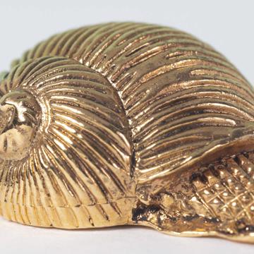 Porte couteau Escargot en métal patiné, or [3]