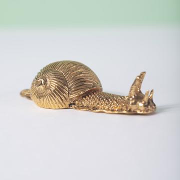 Porte couteau Escargot en métal patiné, or [1]