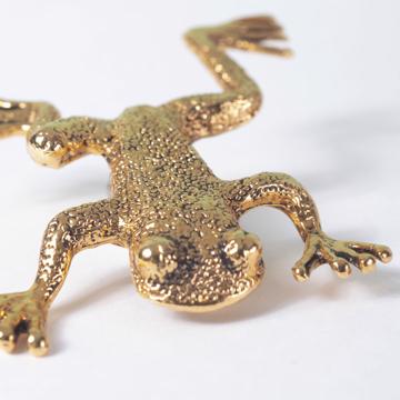 Porte couteau Grenouille en métal argenté ou doré, or [2]