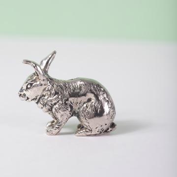 Rabbit knife rest in silver or gold plated