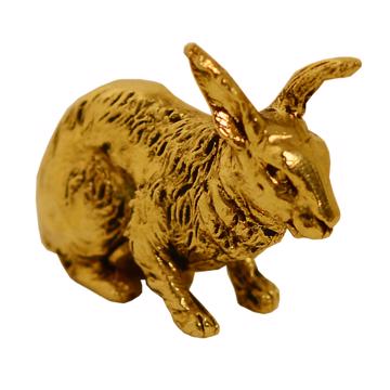 Porte couteau Lapin en métal argenté ou doré, or, 1 pièce