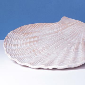 Concha Dish in stamped earthenware, snow white [2]