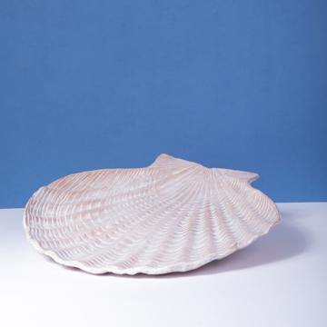 Concha Dish in stamped earthenware, snow white [1]