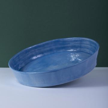 Plats Crato en faïence tournée, bleu france, 18 cm diam. [1]