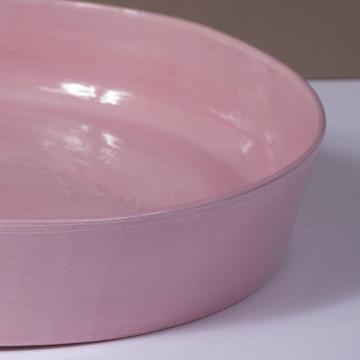 Crato dishes in turned Earthenware, light pink, 18 cm diam. [2]