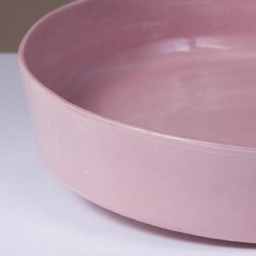 Crato dishes in turned Earthenware, light pink, 18 cm diam. [4]