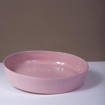 Plats Crato en faïence tournée, rose clair, 32 cm diam. [1]