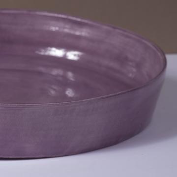 Crato dishes in turned Earthenware, purple, 18 cm diam. [2]