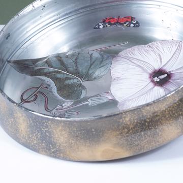 Coupe Fleurs en Découpage sous verre, blanc [3]