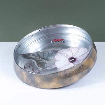 Coupe Fleurs en Découpage sous verre, blanc