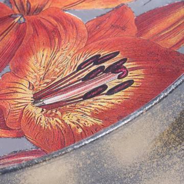 Coupe Fleurs en Découpage sous verre, orange [3]
