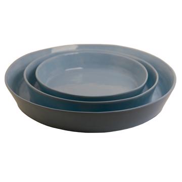 Plats Crato en faïence tournée, bleu clair, set de 3 [3]