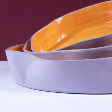 3 two-tone dishes in earthenware, lila [2]
