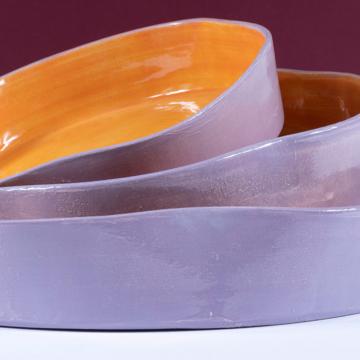3 two-tone dishes in earthenware, lila [4]