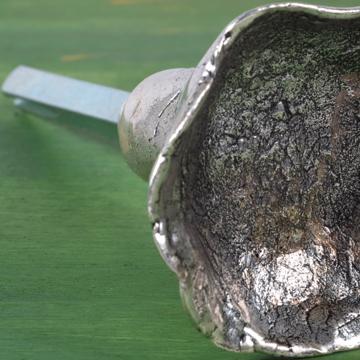 Poignée de porte Champignon en métal patiné, argent [2]