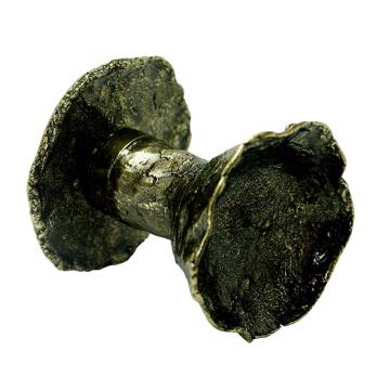 Mushroom Handle in casted metal, bronze, with wave disk [1]