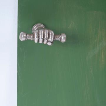 Poignée de porte Main en métal patiné, argent [7]
