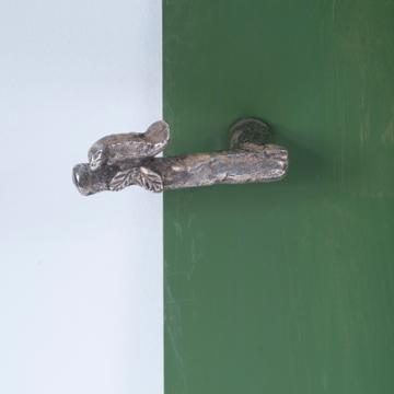 Bird on Branch Handle in casted metal