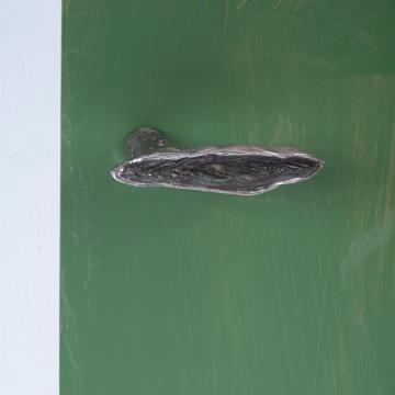 Poignée de porte Feuille d'olivier en métal patiné