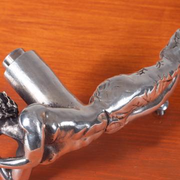 Poignées de porte Sirène et Triton en métal patiné, argent, triton [5]
