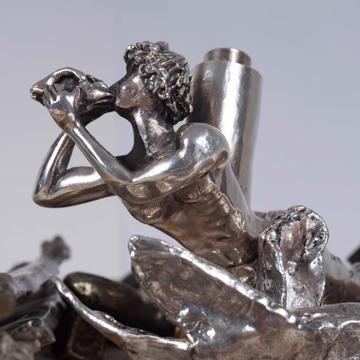 Poignées de porte Sirène et Triton en métal patiné, argent, triton [6]