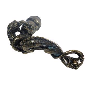 Poignée de porte Griffon en métal patiné, bronze, droite [6]