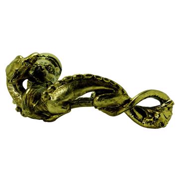 Poignée de porte Griffon en métal patiné, or, droite [4]