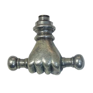 Poignée de porte Main en métal patiné, argent [4]