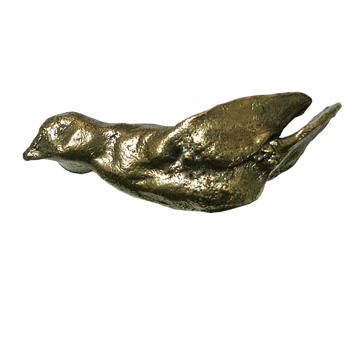 Poignée de porte Oiseau en métal patiné