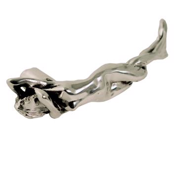 Poignées de porte Sirène et Triton en métal patiné, argent, sirène