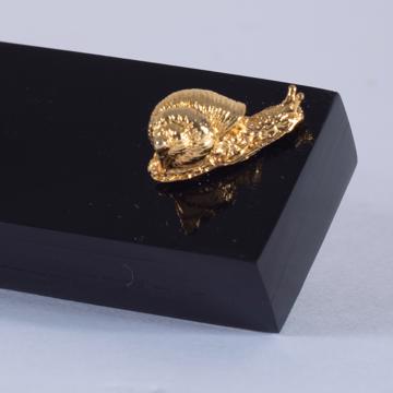 Horn Knife Rest and Charms in silver or gold plated, gold, snail [2]