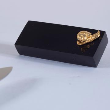 Horn Knife Rest and Charms in silver or gold plated, gold, snail [3]