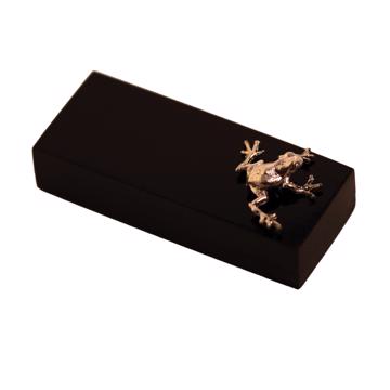Horn Knife Rest and Charms in silver or gold plated, silver, frog