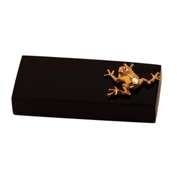 Horn Knife Rest and Charms in silver or gold plated, gold, frog
