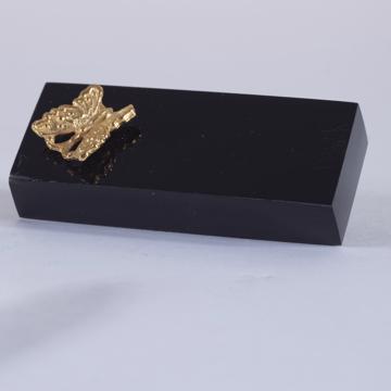 Horn Knife Rest and Charms in silver or gold plated, gold, butterfly [4]