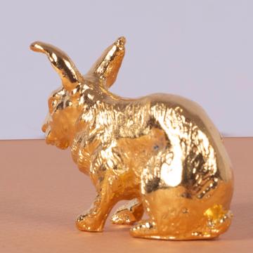 Rabbit knife rest in silver or gold plated, gold, 1 piece [2]