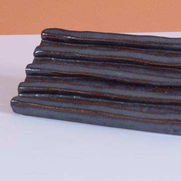 Porte Savon en grès façonné, bleu gris [2]