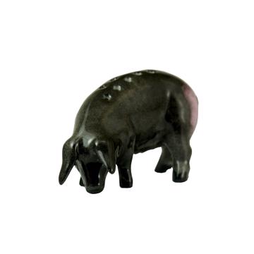 Porte pique Cochon en porcelaine, noir, piques standards