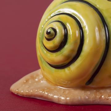 Porte pique Escargot en porcelaine, jaune, piques standard [4]