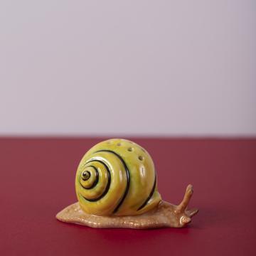 Porte pique Escargot en porcelaine, jaune, piques standard [1]
