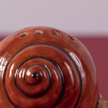 Porte pique Escargot en porcelaine, marron, piques standard [2]