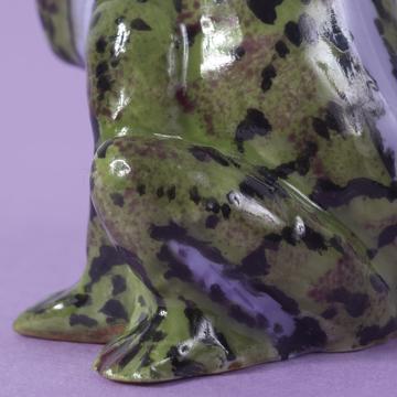 Porte pique grenouille en porcelaine, vert prairie, piques standard [2]