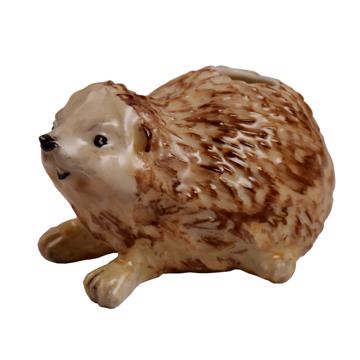 Porte pique Hérisson en porcelaine, brun, piques standard