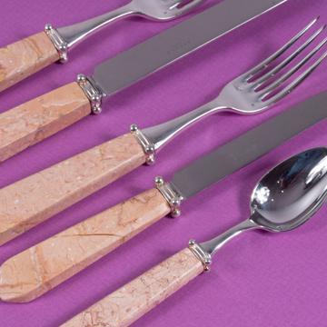 Quartet cutlery in coral stone, light pink, set of 5 [2]