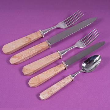 Quartet cutlery in coral stone, light pink, set of 5 [1]