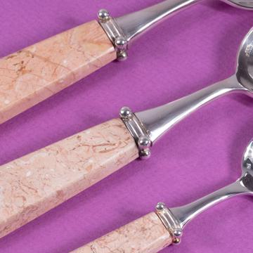 Cuillère Quartet en pierre de corail, rose clair, dessert [2]